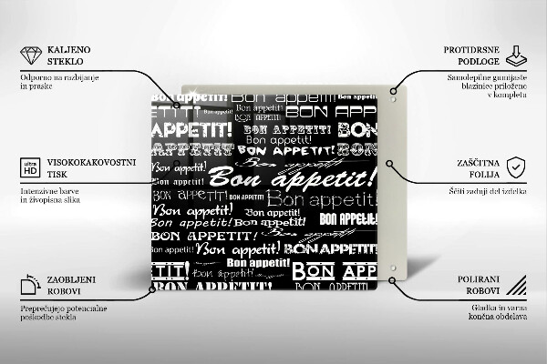 Deska kuchenna Kuchnia napisy Bon appetit