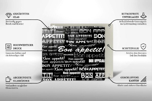 Deska kuchenna Kuchnia napisy Bon appetit