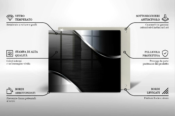 Deska kuchenna Metalowa abstrakcja