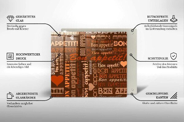Deska kuchenna Napisy Bon appetit