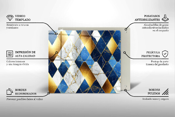 Deska do krojenia Złote romby marmur