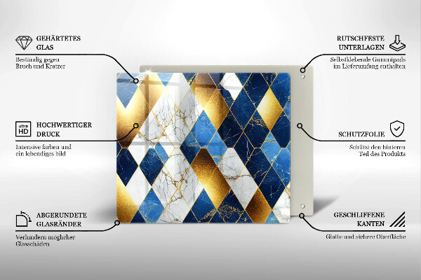 Deska do krojenia Złote romby marmur