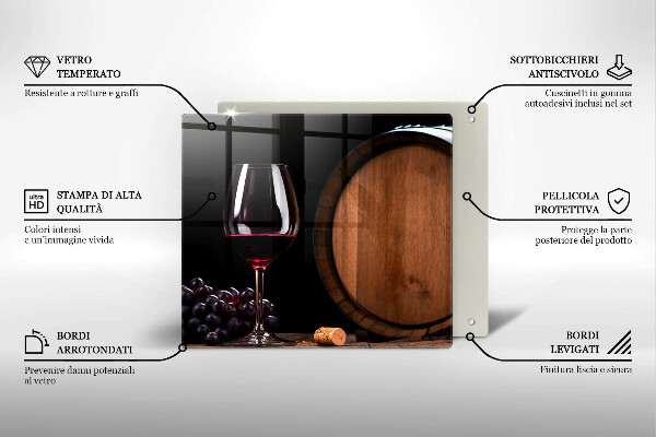 Deska do krojenia Beczka wina kieliszek