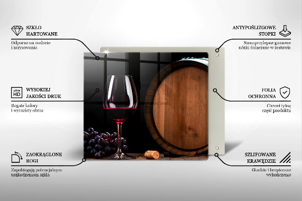 Deska do krojenia Beczka wina kieliszek