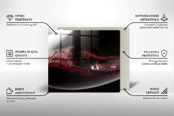 Deska do krojenia Czerwone wino kieliszek
