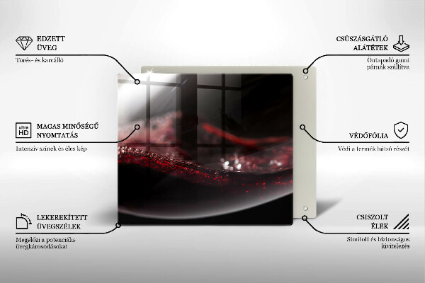 Deska do krojenia Czerwone wino kieliszek