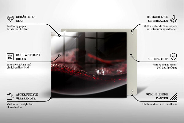 Deska do krojenia Czerwone wino kieliszek