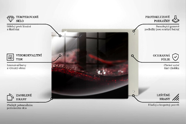 Deska do krojenia Czerwone wino kieliszek