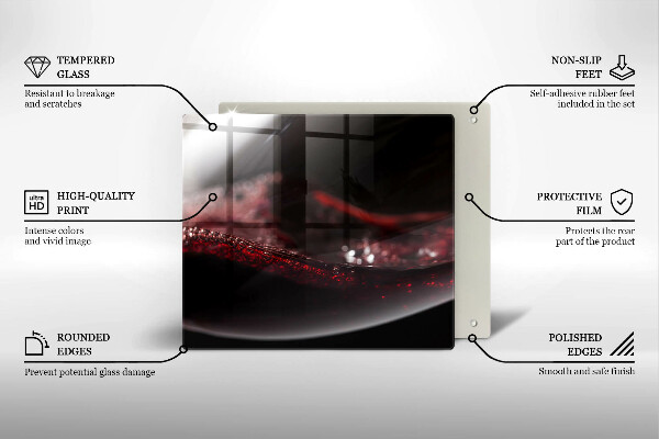 Deska do krojenia Czerwone wino kieliszek