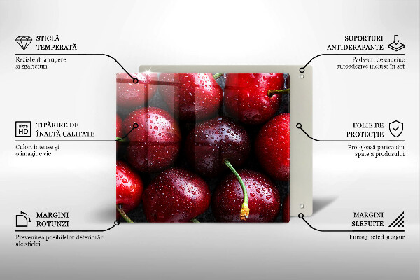 Deska do krojenia Zbliżenie na wiśnie