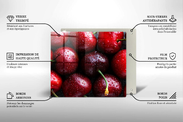 Deska do krojenia Zbliżenie na wiśnie