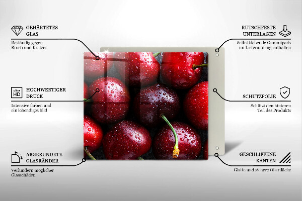 Deska do krojenia Zbliżenie na wiśnie