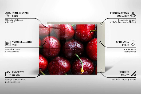 Deska do krojenia Zbliżenie na wiśnie