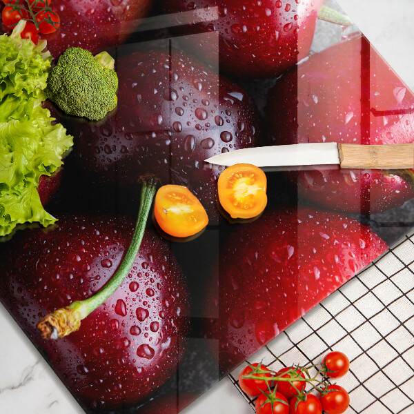 Deska do krojenia Zbliżenie na wiśnie