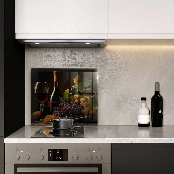 Deska do krojenia Kieliszek wina i winogrona