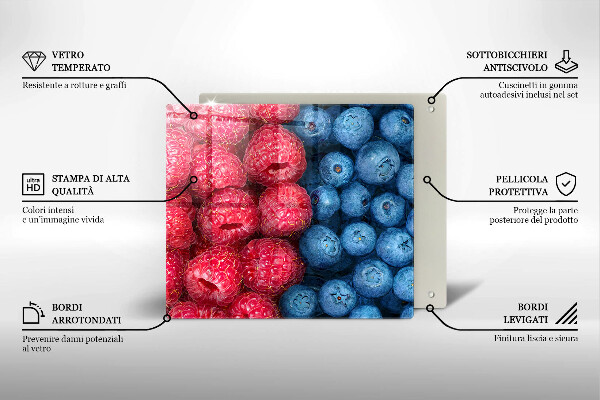 Deska kuchenna Owoce maliny i borówki