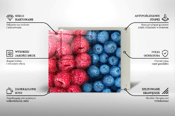 Deska kuchenna Owoce maliny i borówki