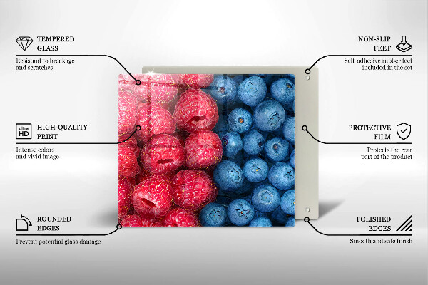 Deska kuchenna Owoce maliny i borówki