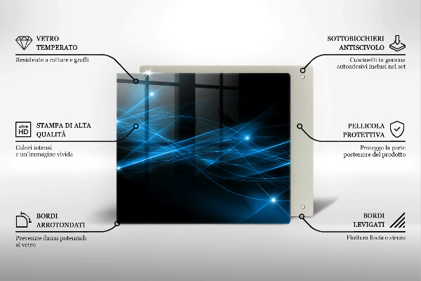 Deska kuchenna Abstrakcja niebieski dym