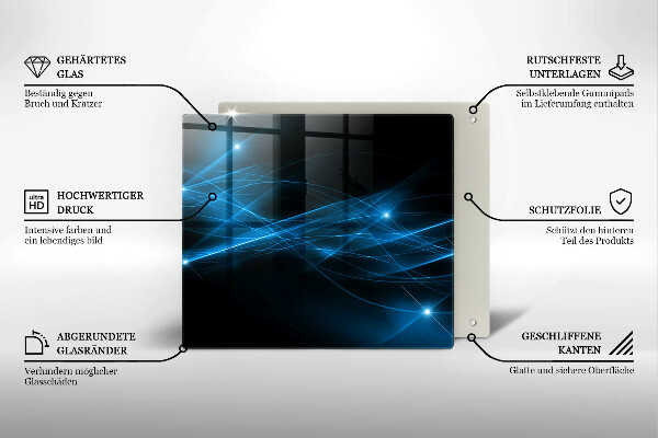 Deska kuchenna Abstrakcja niebieski dym