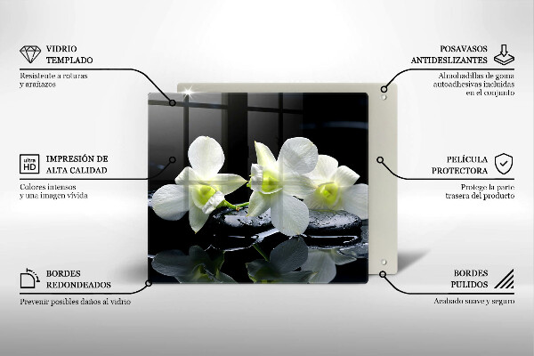 Deska kuchenna Białe kwiaty w wodzie Zen