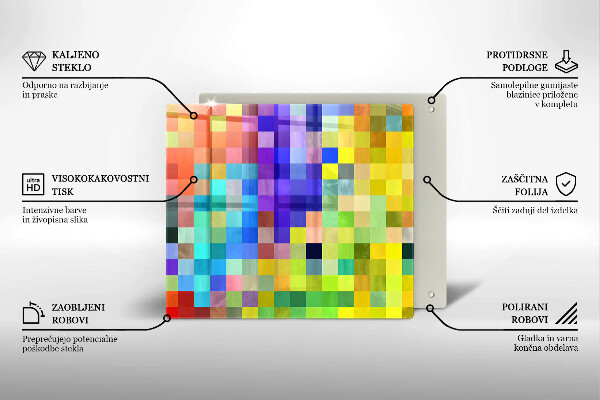 Deska kuchenna Kolorowe kwadraty piksele
