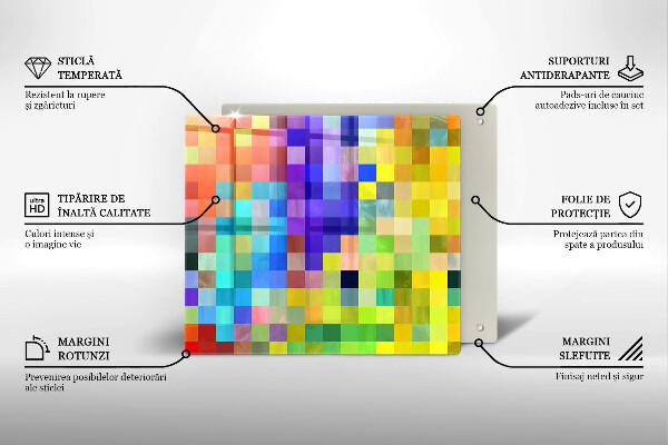 Deska kuchenna Kolorowe kwadraty piksele