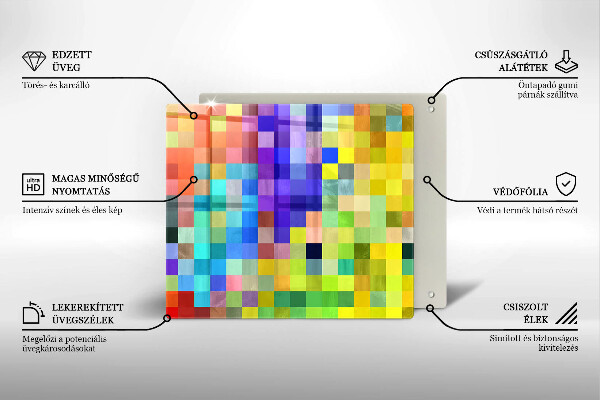 Deska kuchenna Kolorowe kwadraty piksele