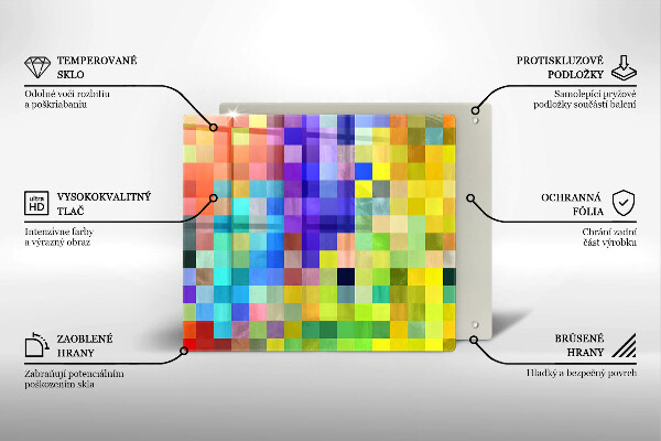 Deska kuchenna Kolorowe kwadraty piksele