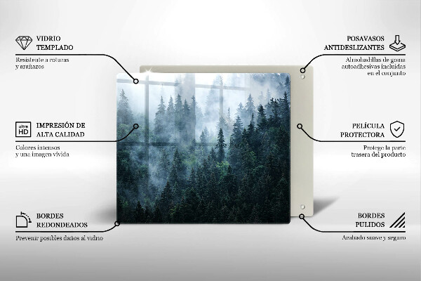 Deska kuchenna Las drzewa i mgła