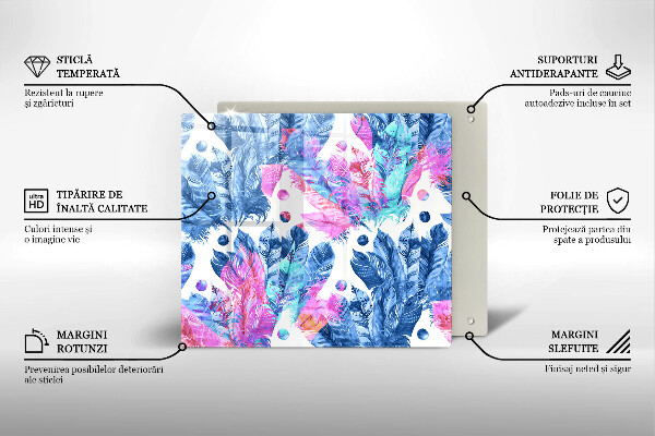 Deska kuchenna Ilustracja boho piórka