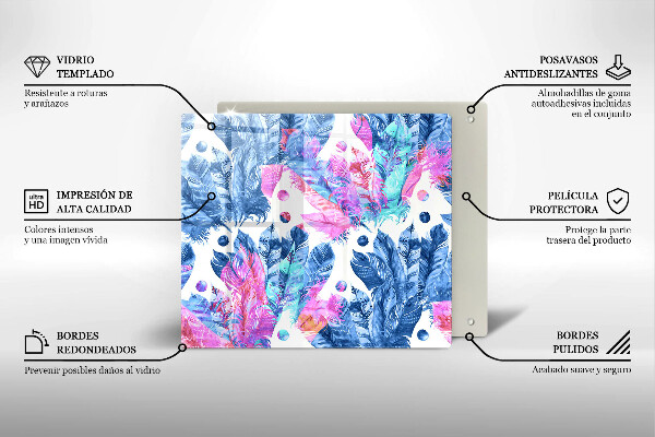 Deska kuchenna Ilustracja boho piórka