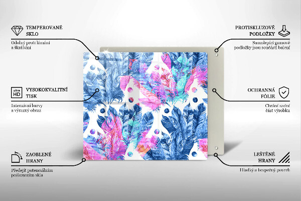 Deska kuchenna Ilustracja boho piórka