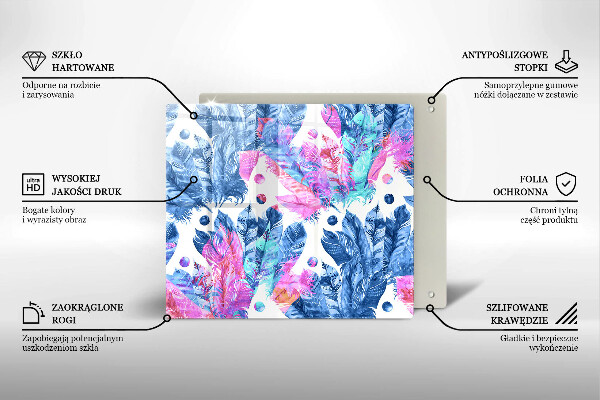 Deska kuchenna Ilustracja boho piórka