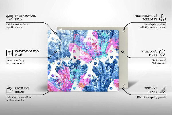 Deska kuchenna Ilustracja boho piórka