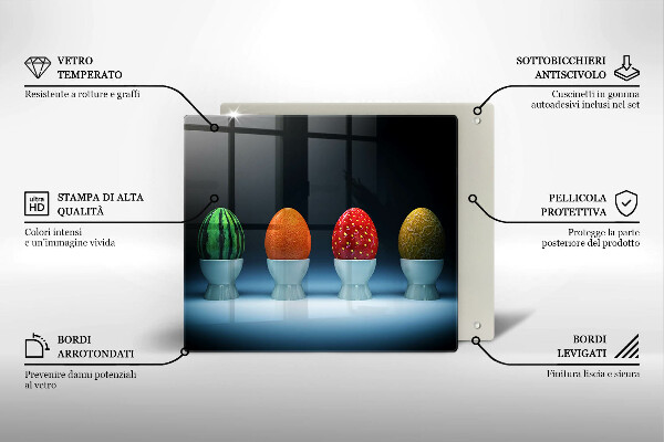 Deska kuchenna Abstrakcja owoce jajka