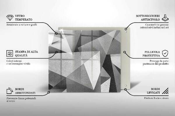 Deska kuchenna Betonowa ostra abstrakcja