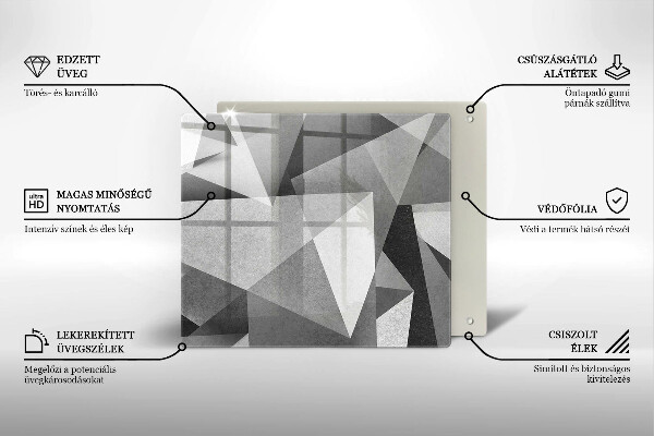 Deska kuchenna Betonowa ostra abstrakcja
