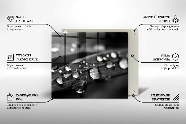 Deska kuchenna Krople rosy na liściach