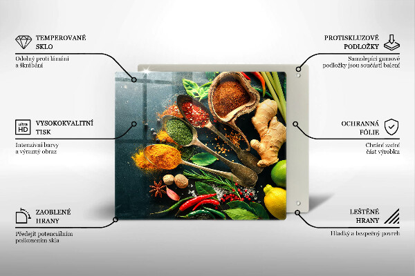 Deska kuchenna Kuchenne przyprawy łyżki