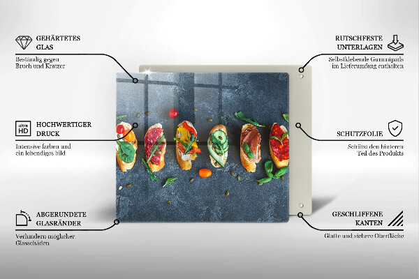 Deska kuchenna Kolorowe kanapki