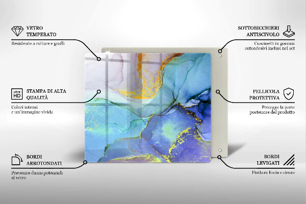 Deska kuchenna Pęknięty kamień złoto