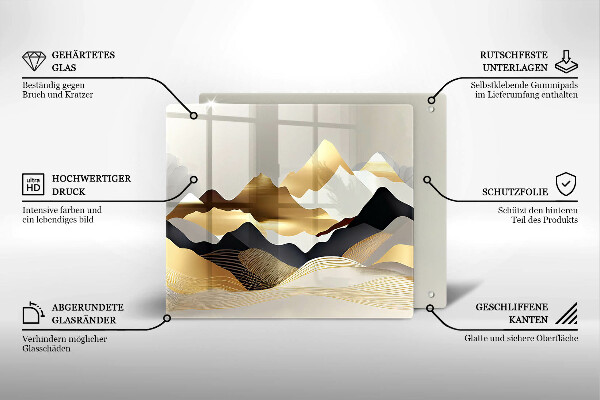 Deska kuchenna Abstrakcja złote góry