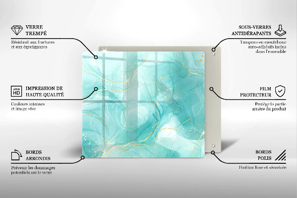 Deska kuchenna Błękitno-złota abstrakcja