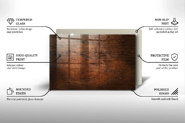 Deska do kuchni Ciemne drewno deska