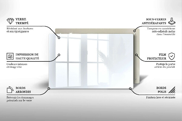 Szklana deska do kuchni Kolor biały