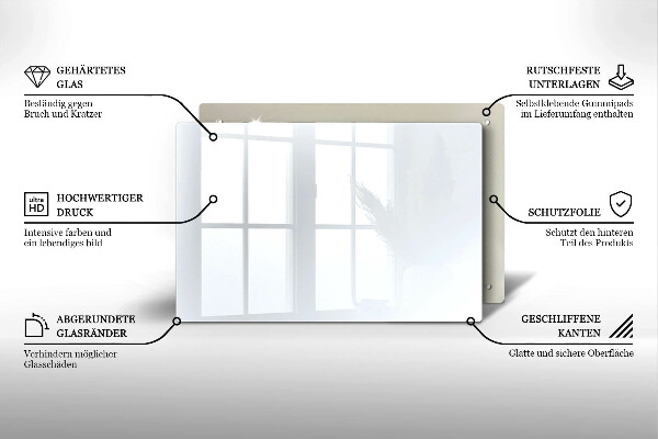 Szklana deska do kuchni Kolor biały