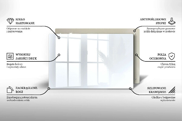 Szklana deska do kuchni Kolor biały