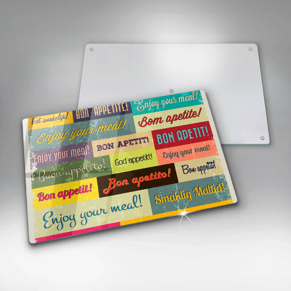 Deska do kuchni Napisy Smacznego języki