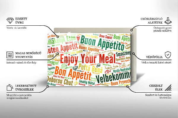 Deska do kuchni Napisy Smacznego języki